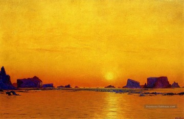  William Tableaux - Floes de glace sous le paysage de minuit du soleil de minuit William Bradford